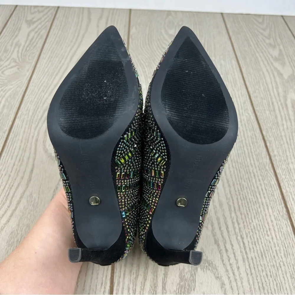 Thalia Sodi Women's Kaia Bling Gem Pointed-Toe Pumps 6M Black $100